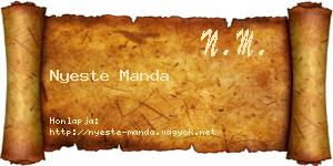 Nyeste Manda névjegykártya